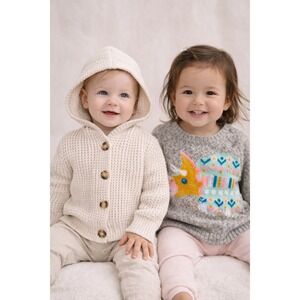 Baby Toddler Sweater Bundle‎ 2pc 18–24M Knit Hoodie Unicorn Pullover